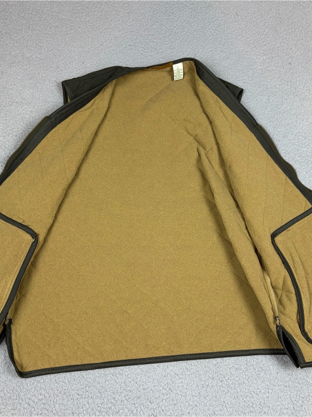 Orvis Quilted Vest Womens Large Green Fleece Lined Full Zip Pockets - Picture 6 of 9